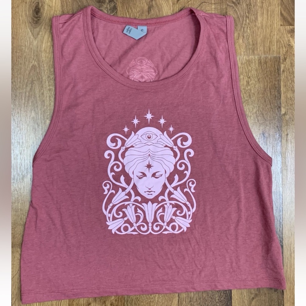 Billy Strings Womens L Cropped Racerback Tank Pink Fortune Teller Summer tour 25